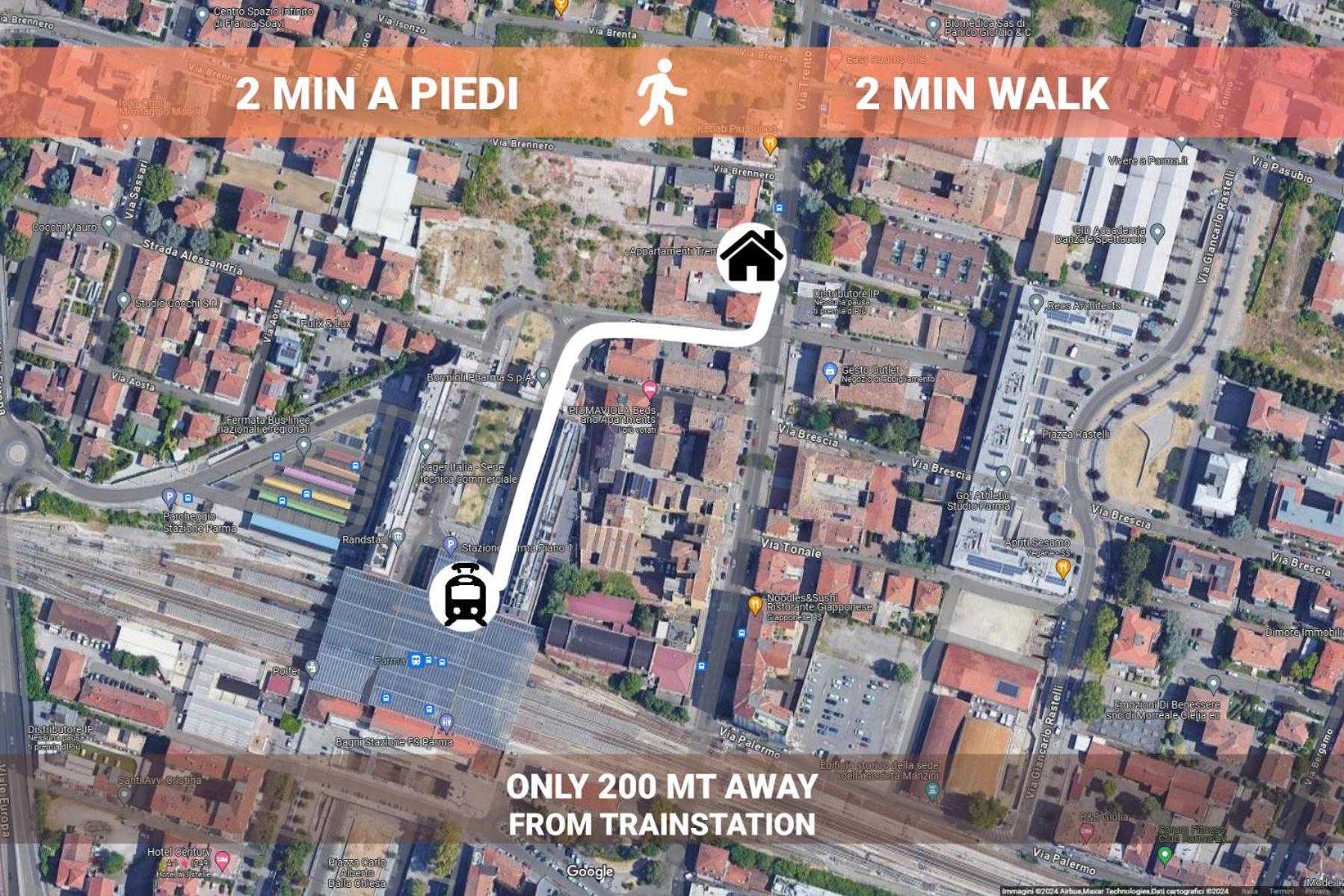 Stazione 200M - Wifi - Aria Condizionata - Smart Tv Διαμέρισμα Πάρμα Εξωτερικό φωτογραφία